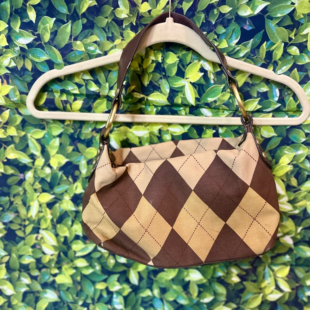 Tommy Hilfiger Brown and Tan Argyle Women's Bag